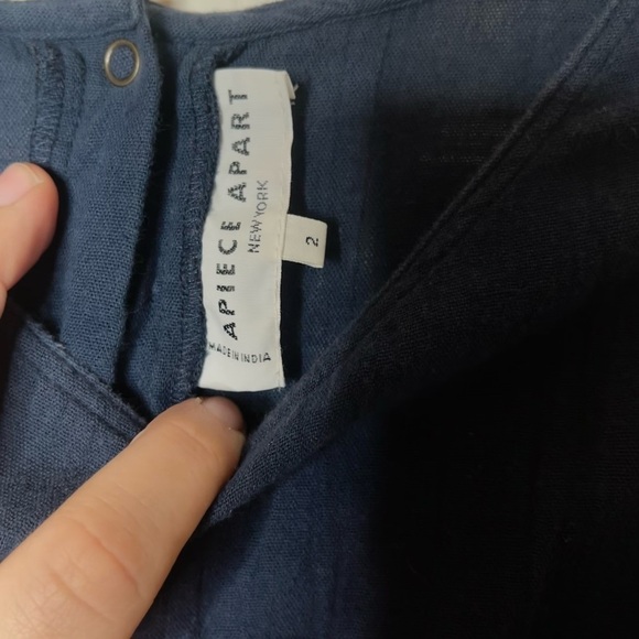 APIECE APART Navy Blue 100% Cotton Mini Dress Size 2 - Picture 3 of 3